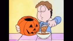 Jon Arbuckle Getting Food From Pumpkin GIF