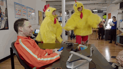 Jon Glaser Annoy By Chicken Dance GIF