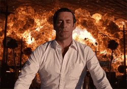 Jon Hamm Fiery Nuke Explosion  GIF