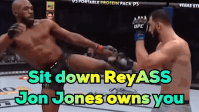 Jon Jones Kicking Man In Face Sit Down GIF