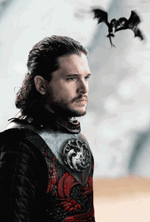 Jon Snow Dragons Flying In Background GIF