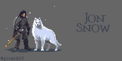 Jon Snow Ghost Direwolf Moving Artwork GIF