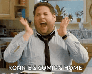 Jonah Hill Excited Ronnies Coming Home GIF