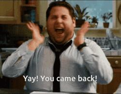 Jonah Hill Shouting You Came Back GIF