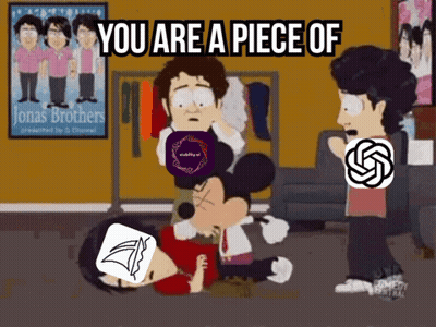 Jonas Brothers And Mickey Mouse Saying You Are A Piece Of GIF