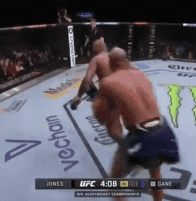 Jones And Gane Fight In UFC Heavyweight GIF