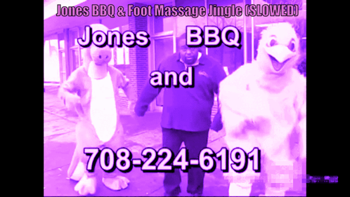 Jones Bbq And Foot Massage Jingle Is Slowed With A Phone Number GIF