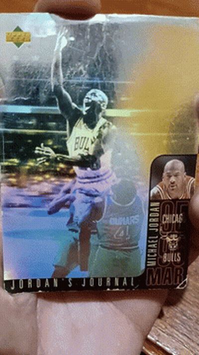 Jordan Journal Basketball Card In Hand GIF