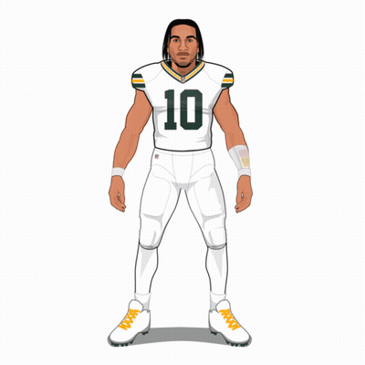 Jordan Love Green Bay Packers Number 10 GIF