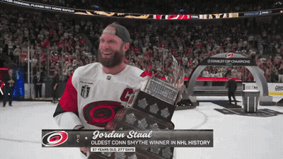 Jordan Staal Holding Trophy GIF