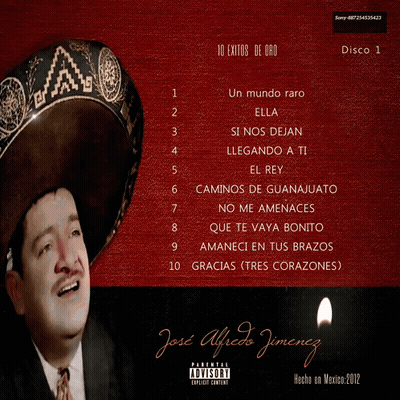 Jose Alfredo Jimenez Album Cover Man In Mariachi Hat GIF