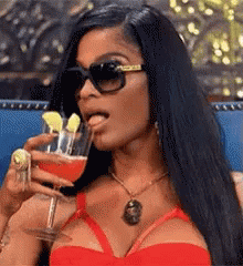 Joseline Hernandez Drinking Cocktail GIF