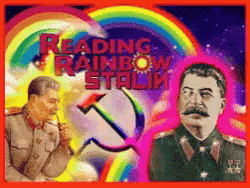 Joseph Stalin Flashing Reading Rainbow GIF