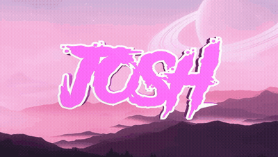 Josh In Pink Letters On Pink Background GIF