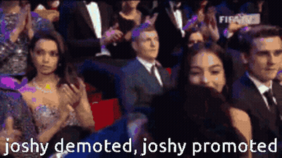 Joshy Demoted Joshy Promoted On Screen In Front Of Crowd GIF
