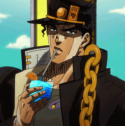 Jotaro Kujo Drinking GIF