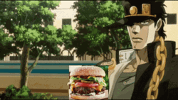 Jotaro Kujo Eating Burger GIF