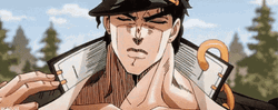 Jotaro Kujo Thinking Hat Down GIF