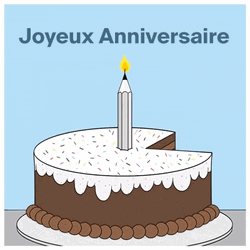 Joyeux Anniversaire Greeting Cake GIF