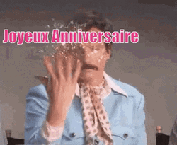 Joyeux Anniversaire Man Greeting With Confetti GIF