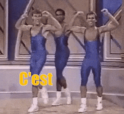 Joyeux Anniversaire Three Dancing Men Greetings GIF