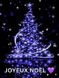 Joyeux Noel Purple Christmas Tree GIF