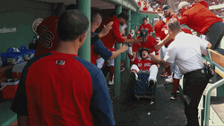 Joyful Red Sox High Five GIF