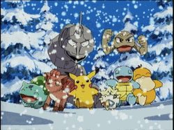 Joyful Walking Pokemon Christmas Snow GIF