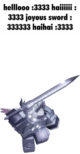 Joyous Sword With Hello And Hai Sticker