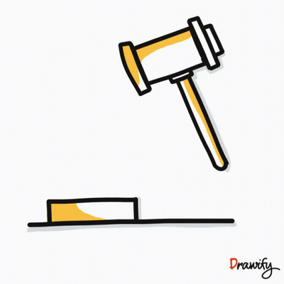 Judge Gavel With Drawify Text GIF