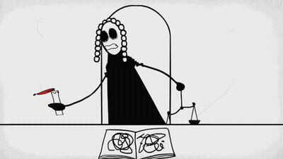 Judge Holding Scales Of Justice And Book GIF
