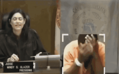 Judge Mindy S. Glazer Presiding Over Man Covering Face GIF