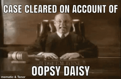 Judge Saying Case Cleared On Account Of Oopsy Daisy GIF
