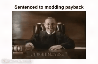 Judge Sitting At Desk Holding Briefcase GIF