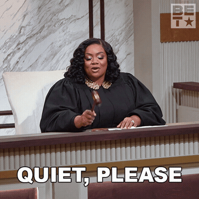 Judge Sitting At Desk Quiet Please GIF