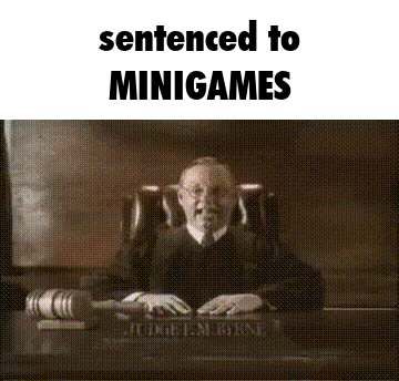 Judge Sitting At Desk Sentenced To Minigames GIF