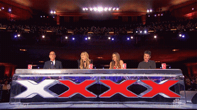 Judges At Table With Large X GIF