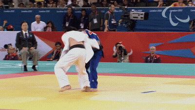 Judo Match In Front Of London 2012 Sign GIF