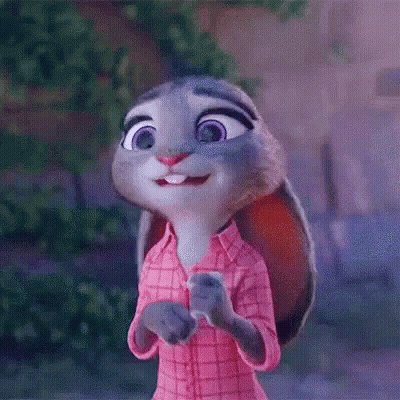 Judy Hopps From Zootopia Is Wearing A Pink Plaid Shirt And Dancing . GIF