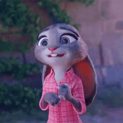 Judy Hopps From Zootopia Is Wearing A Pink Plaid Shirt And Dancing . GIF
