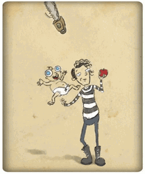 Juggling Baby And Chainsaw Animation GIF