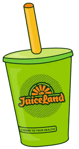 Juiceland Green Cup With Straw Sticker