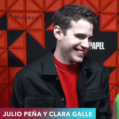 Julio Peña And Clara Galle Smiling GIF