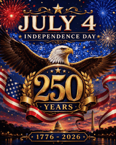 July 4Th Celebrating 250 Years Poster GIF