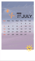 July Calendar In Polaroid Picture