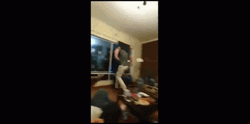 Jump Out Window Friend GIF