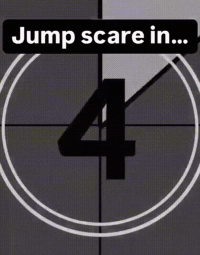 Jump Scare Sign With Number Four GIF
