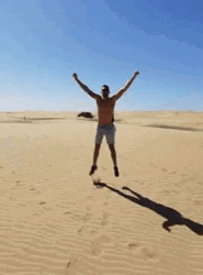 Jumping In The Desert GIF