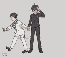 Jumping Kokichi On Shuichi  GIF