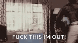 Jumping Out Window I'm Out Meme GIF